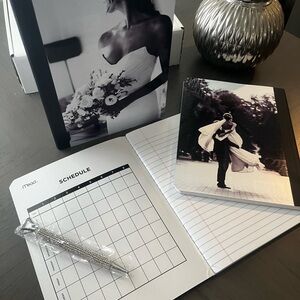 Black and White Bride Affair Composition Notebooks 3 pack w/ free bling pen